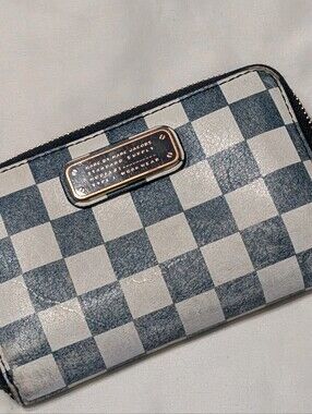Marc By Marc Jacobs Navy & White Checkered Zip Pouch